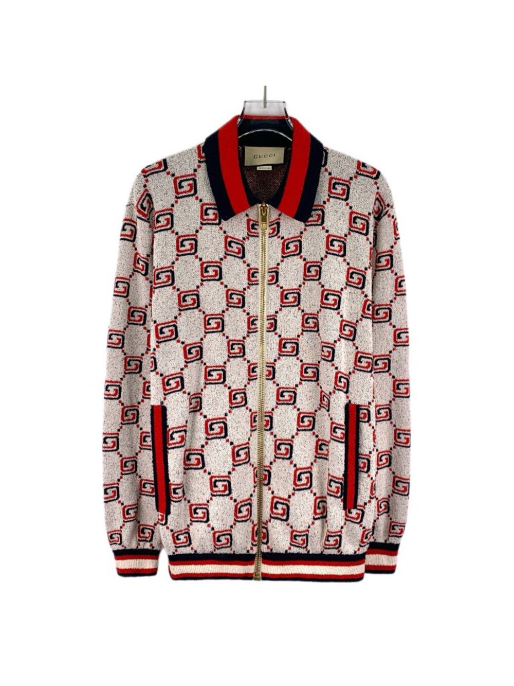 Gucci 2023 GG Monogram Stripe Zip Jacket